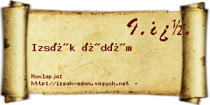 Izsák Ádám névjegykártya