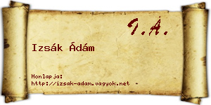 Izsák Ádám névjegykártya
